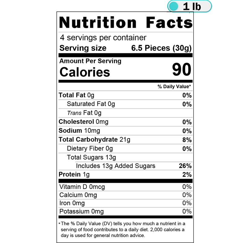 Gummi Worms Mini Asst Fruit 2"